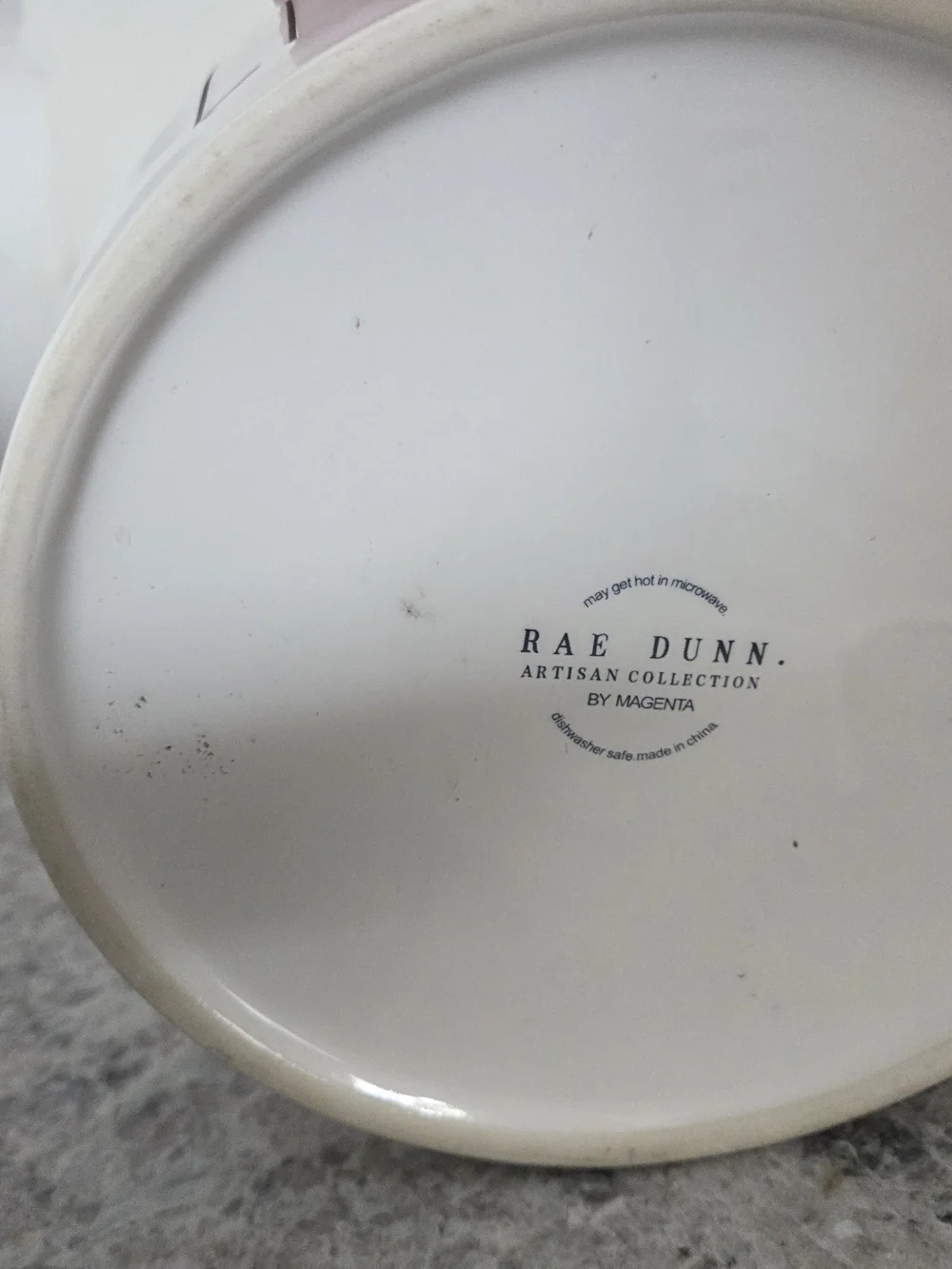 Rae Dunn White Ceramic Pet Bowl with 'Live, Love, Bark'